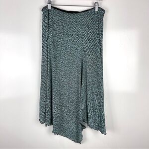 Style & Co Women's Asymmetrical Midi Skirt Teal Black Flowy Y2K Boho Size Medium